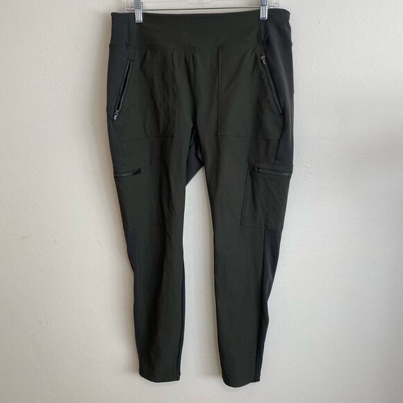 Athleta Women's Pants Headlands Hybrid Mid Rise Tight Olive Green 14 Cargo - Picture 1 of 9